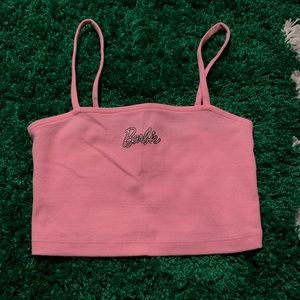 Pink cropped tank top
